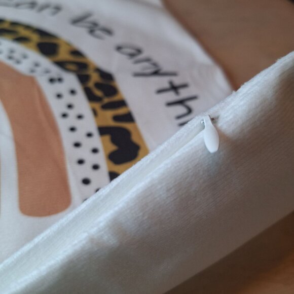 Decorative 17 Inch Pillow Cover Leopard Rainbow Be Kind Quote Zipper Pouch - Picture 4 of 4